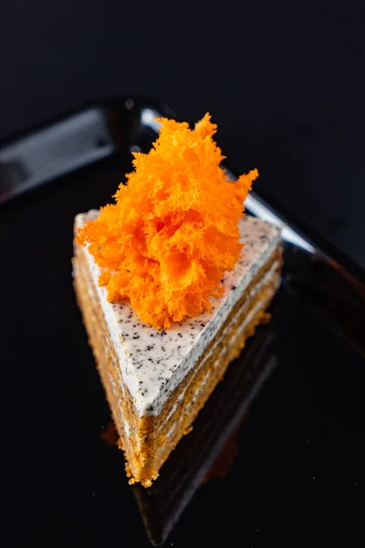 Carrot Cake Poppy Seeds Close — Stock Photo, Image