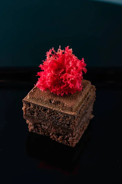 Brownie Con Cioccolato Fondente — Foto Stock