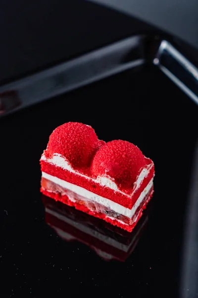 Torta Velluto Rosso Vicino — Foto Stock