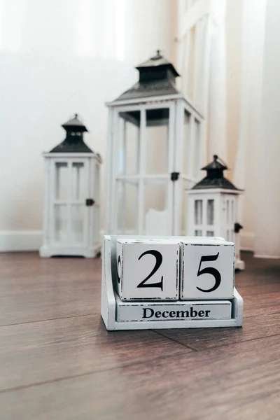 Concepto Navidad Con Calendario Primer Plano —  Fotos de Stock