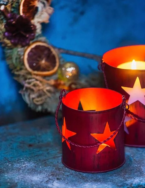 Christmas Candles Stars — Stock Photo, Image