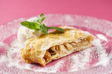 Strudel dondurma, yakın çekim