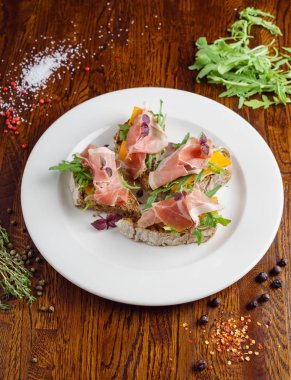 Jamon ile sandviç, yakın çekim