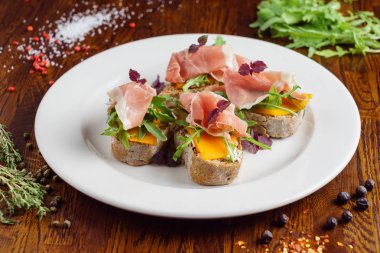 Jamon ile sandviç, yakın çekim