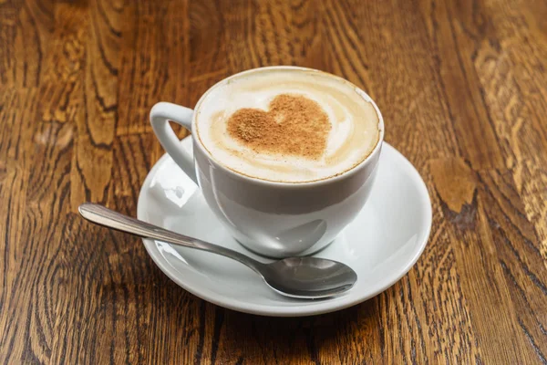 Latte Art Mit Herzform — Stockfoto