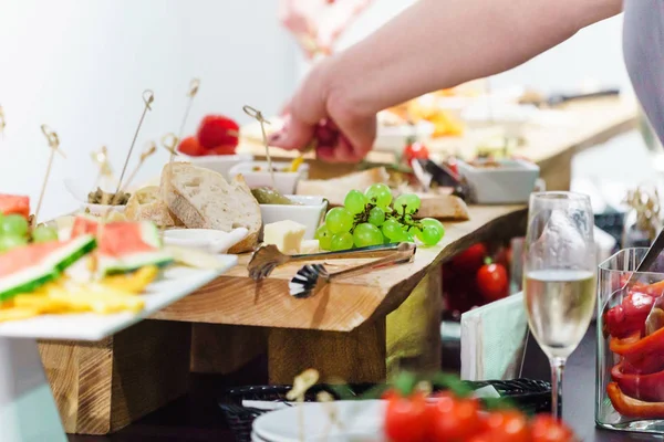 Catering Table Appetizers Close — Stock Photo, Image