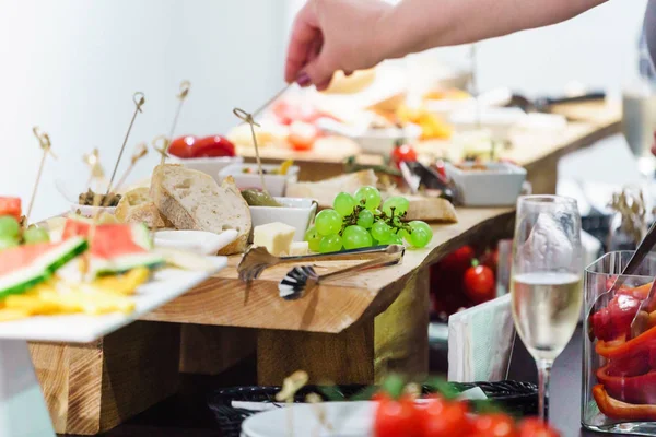 Catering Tabeli Przystawkami Zbliżenie — Zdjęcie stockowe