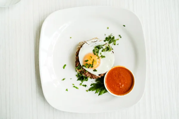 Breakfast in the cafe, close up — Stock Image Breakfast Cafe Close Royalty Free Stock Photos