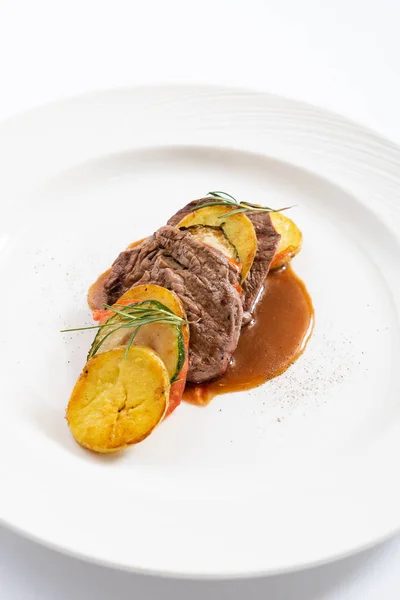 Bistecca Con Verdure Primo Piano — Foto Stock