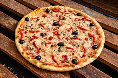 Pizza zeytin, yakın çekim