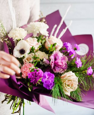 Güzel bir kış buketi, kapatın. 