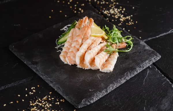 Shrimps Sashimi Salad Close — Stock Photo, Image