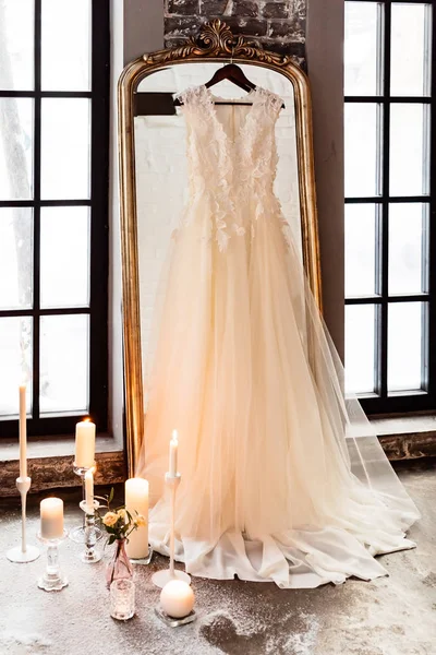 nice bridal dress in room