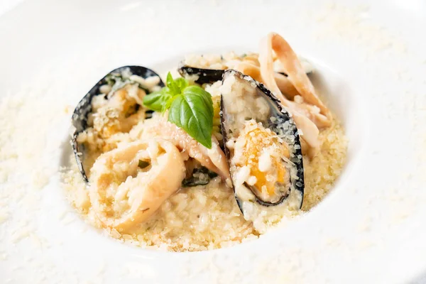 Risotto Mussels Close — Stock Photo, Image