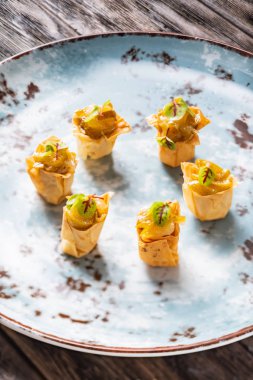 Noel aperatifler masada, yakın çekim