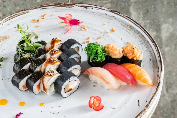 Grote Sushi Reeks Close — Stockfoto