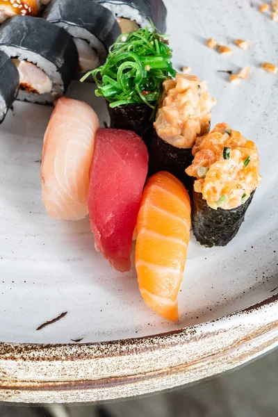 Grande Sushi Set Close — Fotografia de Stock