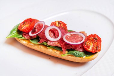 Jamon ile sandviç, yakın çekim