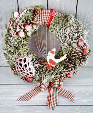 Noel çiçekçi kompozisyon, yakın