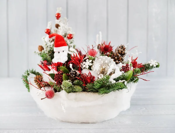 Weihnachtsfloristik Komposition Nahaufnahme — Stockfoto