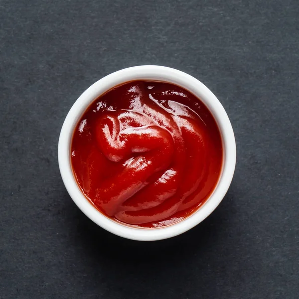 Sauce Tomate Dans Bol Fermer — Photo