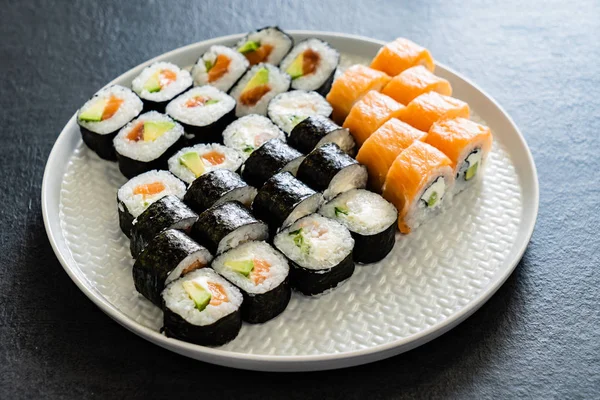 Sushi Set Plate Close — Stock Photo, Image