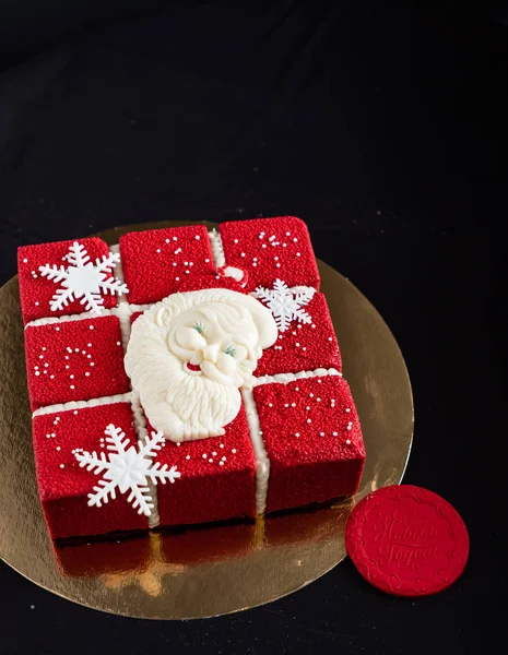 Творческий Рождественский Торт Закрыть — стоковое фото
