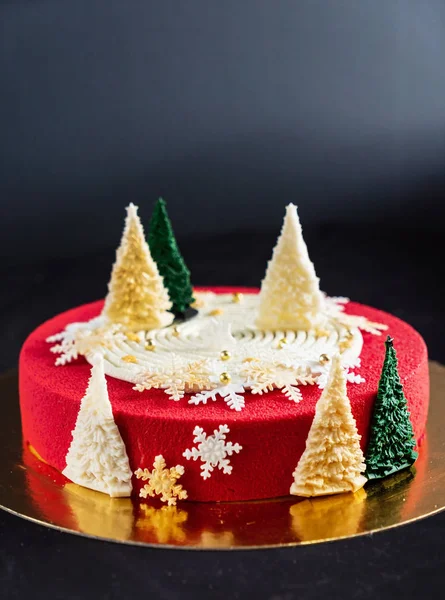 Creative Christmas Cake Close — Stock Photo, Image