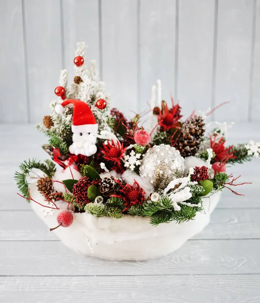 Christmas Florist Komposition Närbild — Stockfoto