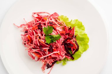 lahana salatası ile pancar, yakın çekim