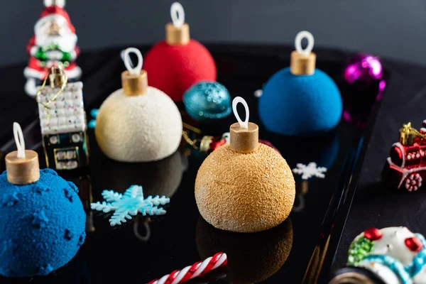Pasteles Creativos Navidad Cerca —  Fotos de Stock