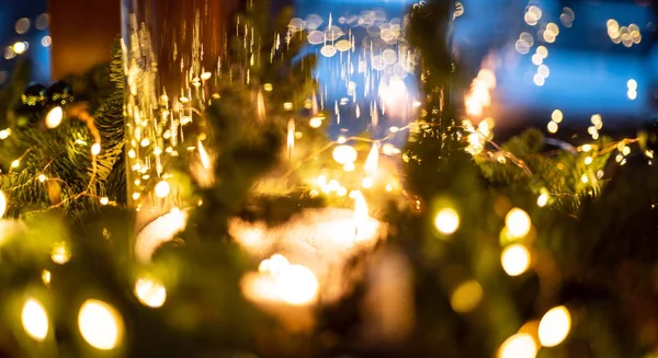 Décoration Noël Avec Lumières — Photo