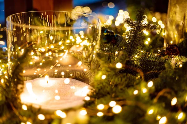 Decoración Navidad Con Luces —  Fotos de Stock