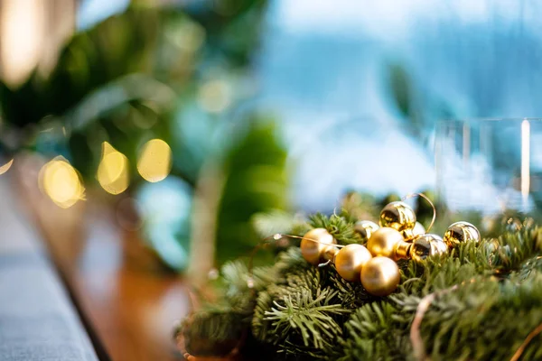 ライトとクリスマスの装飾 — ストック写真