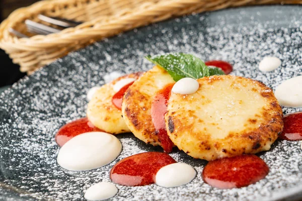 Pancake Fiocchi Latte Vicino — Foto Stock