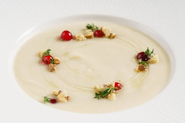 Leckere Sahnesuppe Aus Nächster Nähe — Stockfoto