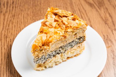 badem, karamelli pasta yakın çekim