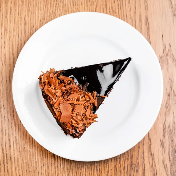 Snijd Van Chocolade Cake Close — Stockfoto