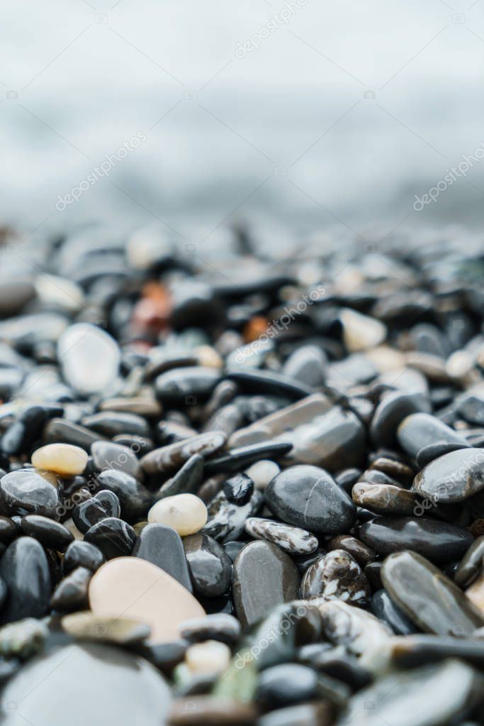 Nature background from gray sea pebbles - Image