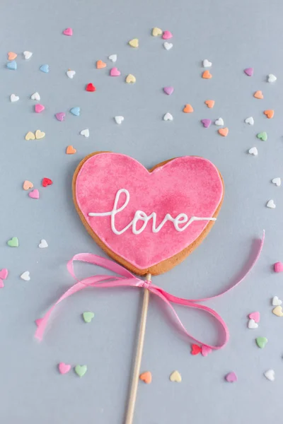 Galleta Para San Valentín Cerca —  Fotos de Stock