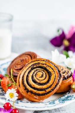 rulo tarçın fırından yeni çıkmış, yakın çekim