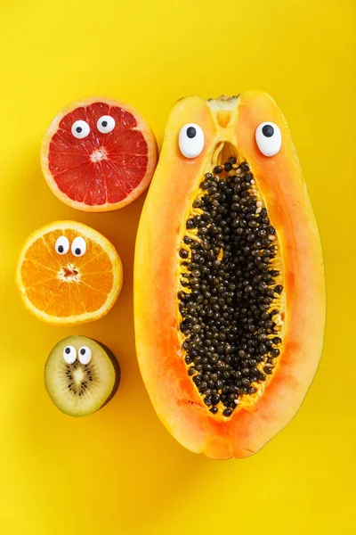 funny fruits and vegetables, close up
