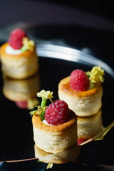 Holiday Canapes Silver Tray — Stock Photo, Image