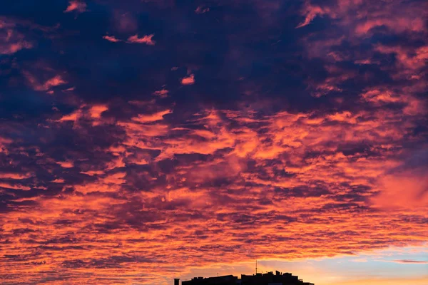 Pôr Sol Sobre Cidade Natureza — Fotografia de Stock