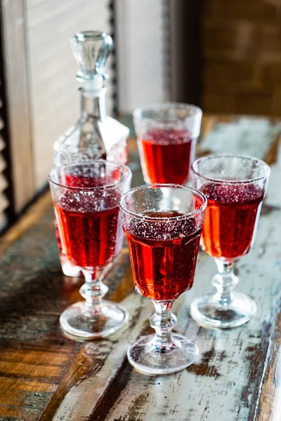 Sweet Berries Alcoholic Cordial Decanter Glass — Stock Photo, Image