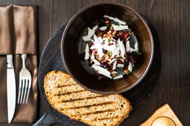 et salatası ile parmesan, yakın çekim