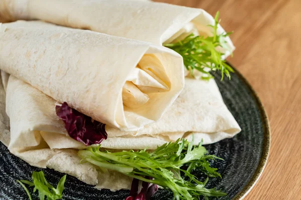 Pane Pita Con Spezie Vicino — Foto Stock