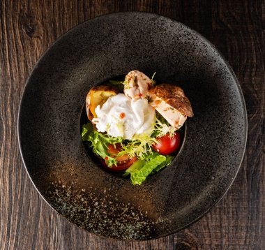 kavrulmuş patates haşlanmış yumurta, yakın çekim