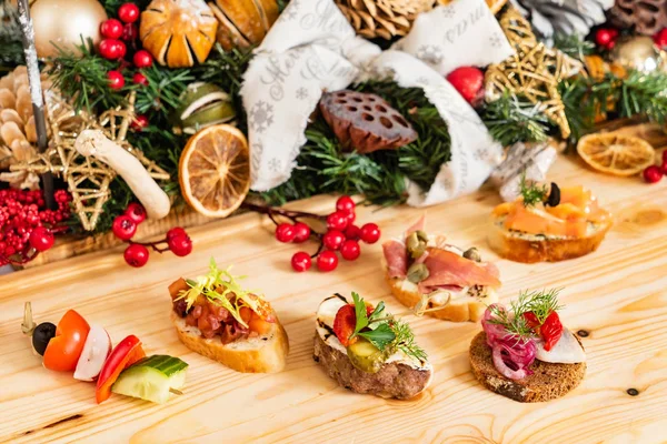 Christmas Appetizers Table — Stock Photo, Image