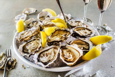 Açılan istiridye yakın çekim